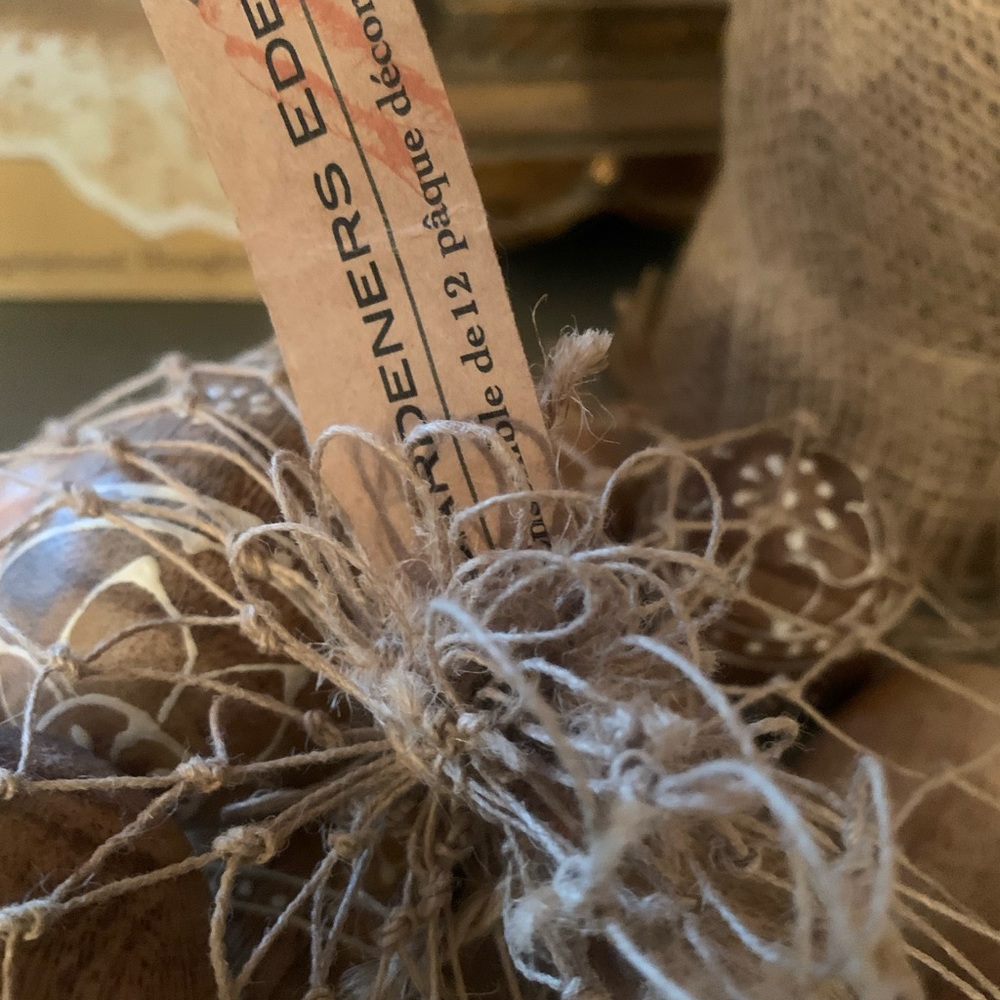 Wooden Easter Eggs, NEW WITH TAG, Gardeners Eden, 12 BROWN, sold as 1 set of 12. - Picture 3 of 6